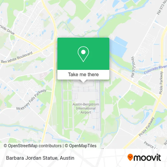 Barbara Jordan Statue map