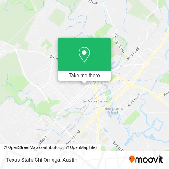 Mapa de Texas State Chi Omega