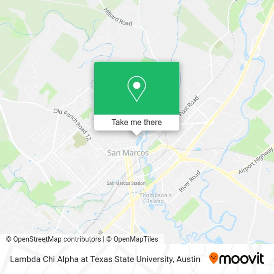 Lambda Chi Alpha at Texas State University map