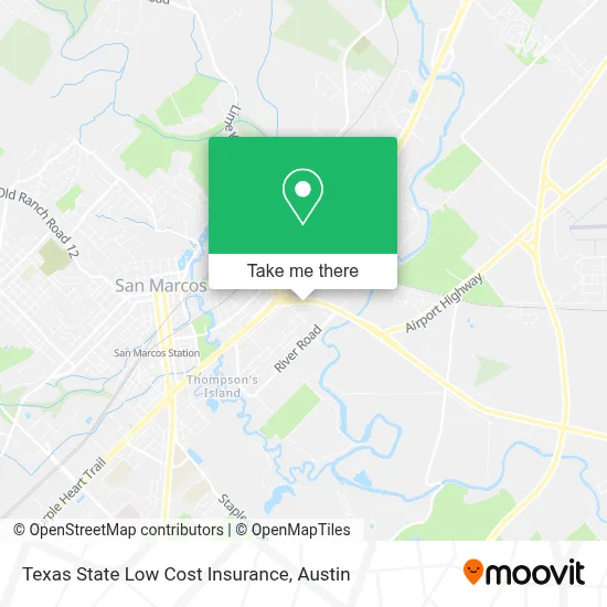 Mapa de Texas State Low Cost Insurance