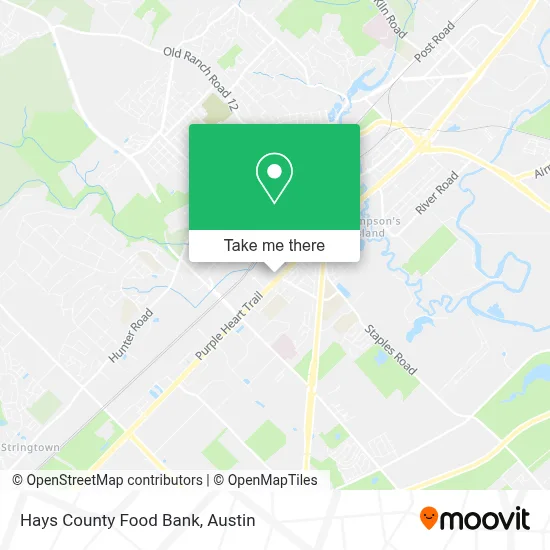 Hays County Food Bank map