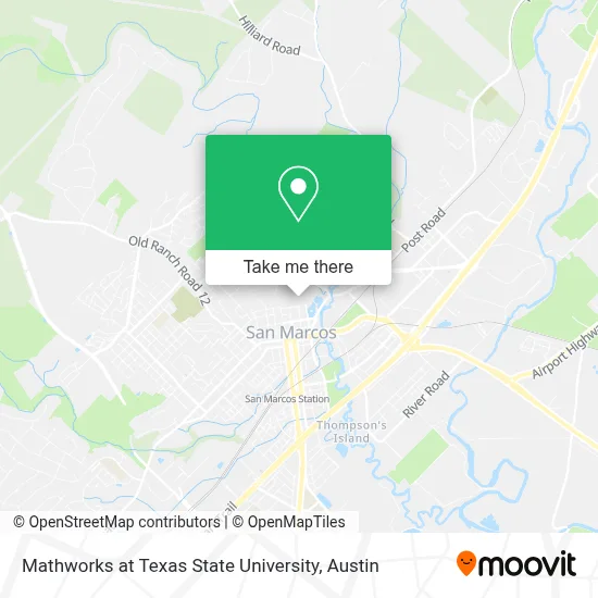 Mathworks at Texas State University map