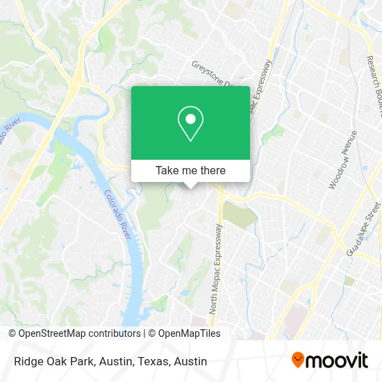 Ridge Oak Park, Austin, Texas map