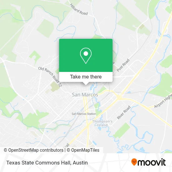 Texas State Commons Hall map
