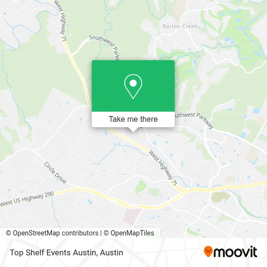 Top Shelf Events Austin map