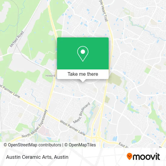 Austin Ceramic Arts map