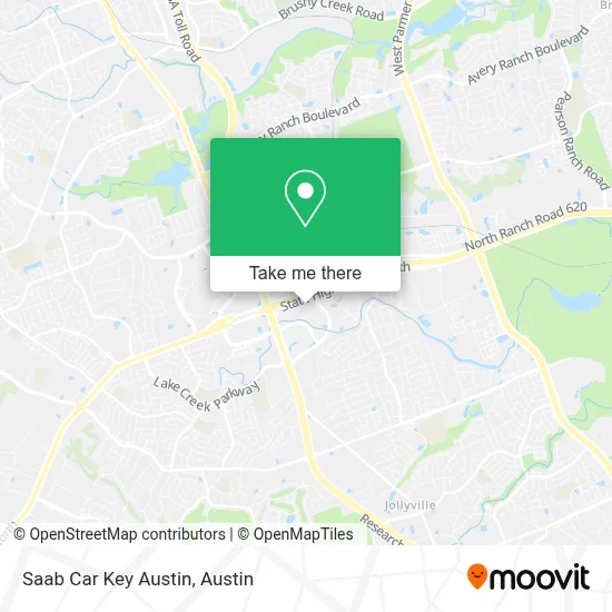Saab Car Key Austin map