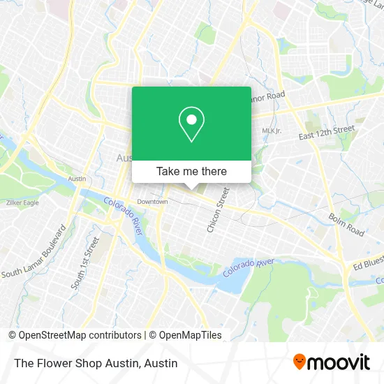 The Flower Shop Austin map
