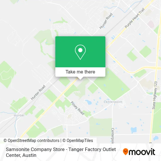 Samsonite Company Store - Tanger Factory Outlet Center map