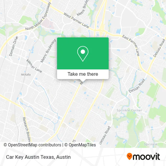 Car Key Austin Texas map