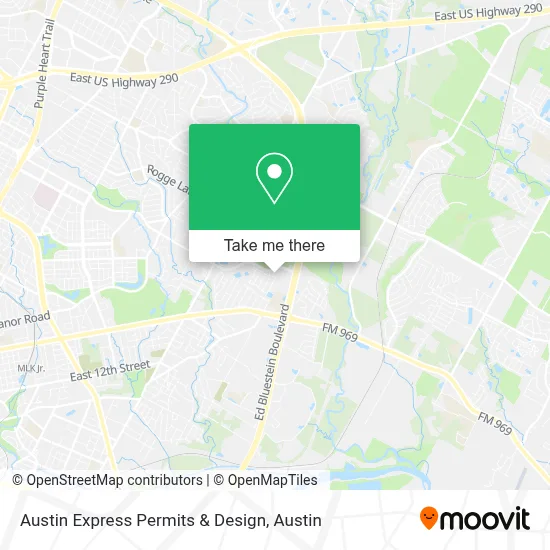 Austin Express Permits & Design map