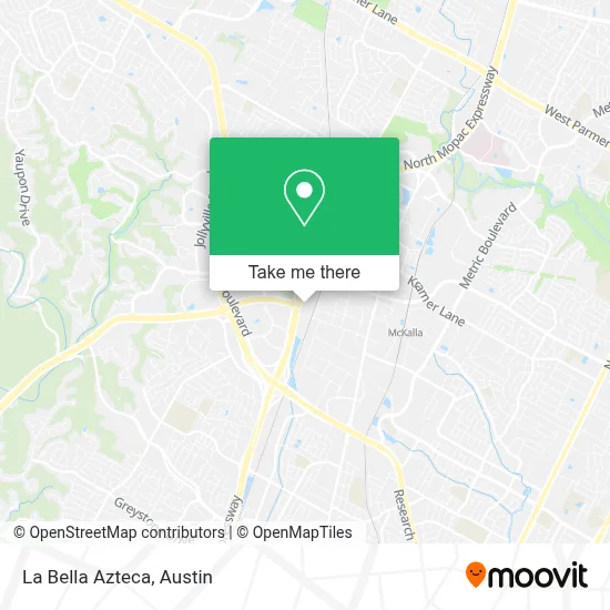 La Bella Azteca map