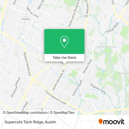 Supercuts Tech Ridge map