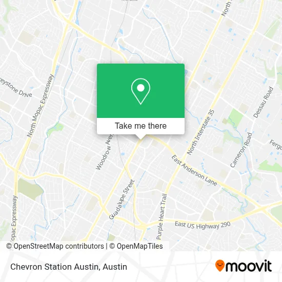Chevron Station Austin map