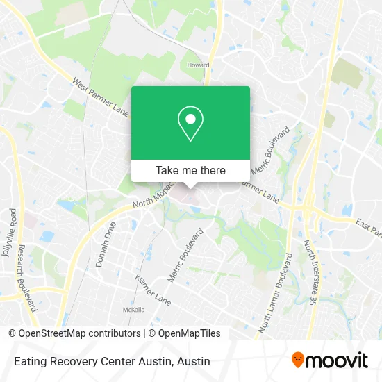 Eating Recovery Center Austin map