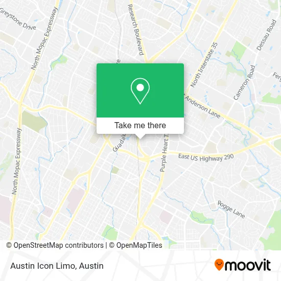 Austin Icon Limo map