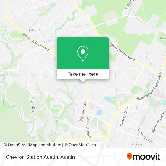 Chevron Station Austin map