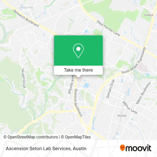 Ascension Seton Lab Services map