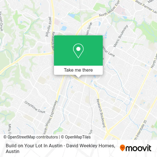 Build on Your Lot In Austin - David Weekley Homes map