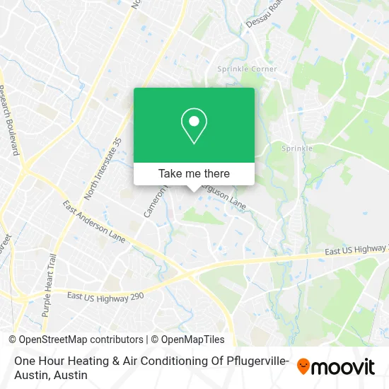 One Hour Heating & Air Conditioning Of Pflugerville-Austin map