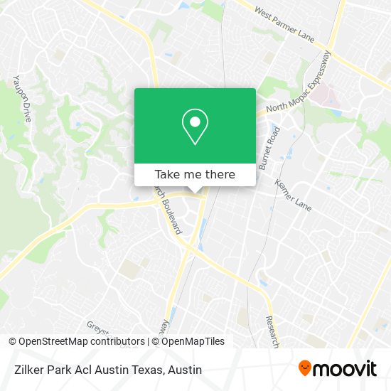 Mapa de Zilker Park Acl Austin Texas