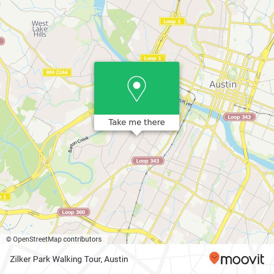 Zilker Park Walking Tour map