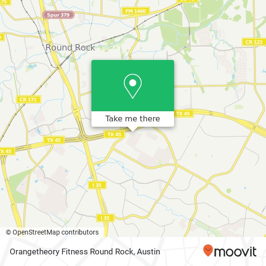 Mapa de Orangetheory Fitness Round Rock