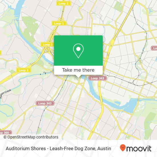 Auditorium Shores - Leash-Free Dog Zone map