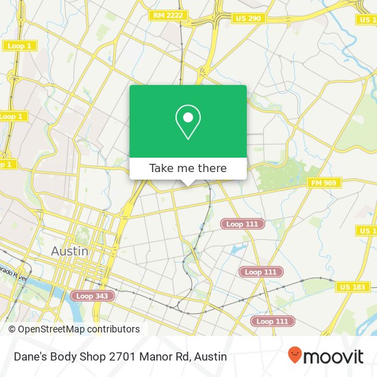 Mapa de Dane's Body Shop 2701 Manor Rd