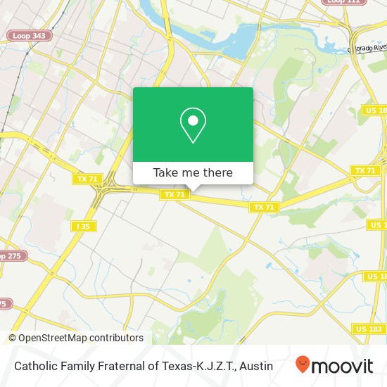 Catholic Family Fraternal of Texas-K.J.Z.T. map