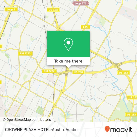 Mapa de CROWNE PLAZA HOTEL-Austin