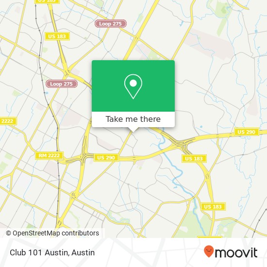 Club 101 Austin map