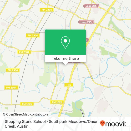 Stepping Stone School - Southpark Meadows / Onion Creek map