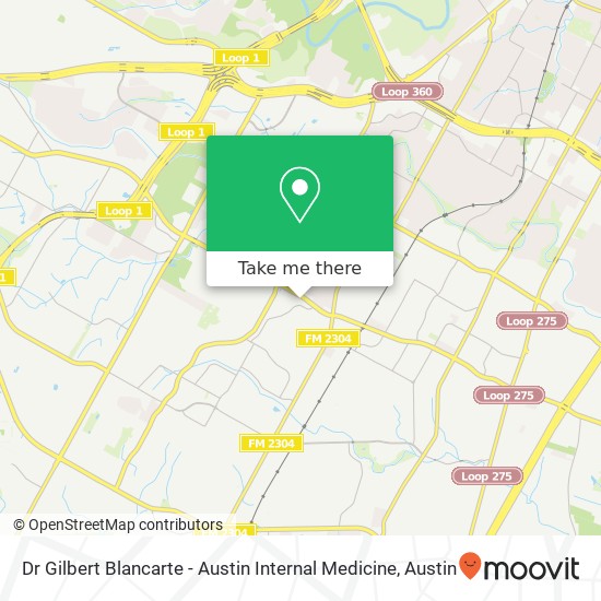 Mapa de Dr Gilbert Blancarte - Austin Internal Medicine