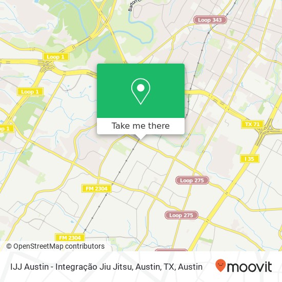 Mapa de IJJ Austin - Integração Jiu Jitsu, Austin, TX