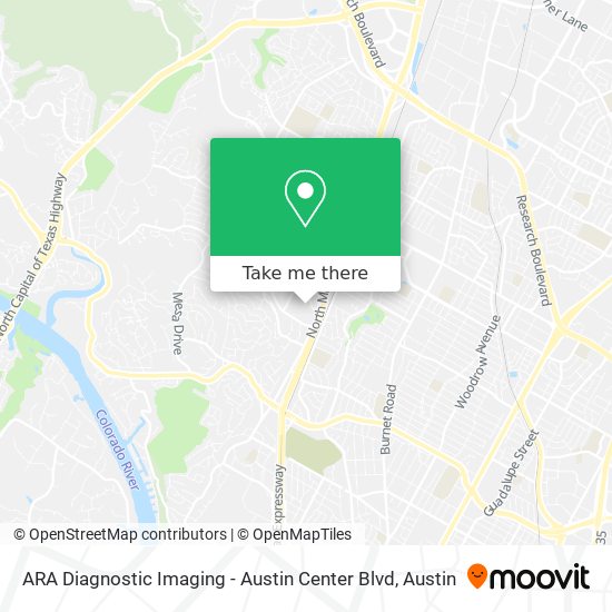 Mapa de ARA Diagnostic Imaging - Austin Center Blvd