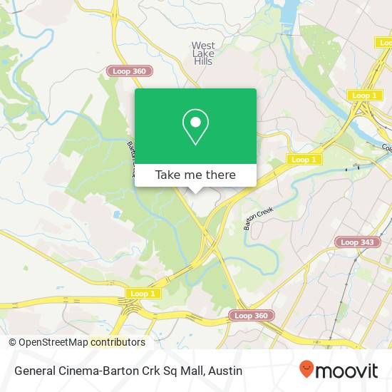 General Cinema-Barton Crk Sq Mall map