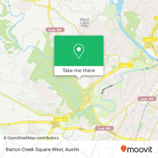 Mapa de Barton Creek Square-West