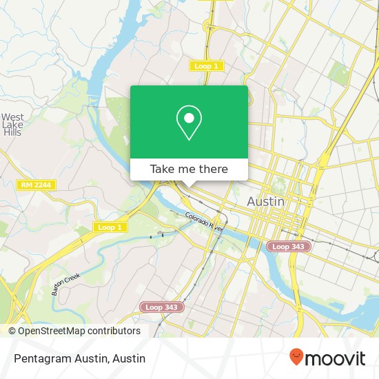 Pentagram Austin map