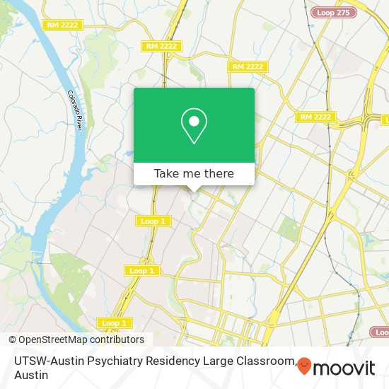 UTSW-Austin Psychiatry Residency Large Classroom map