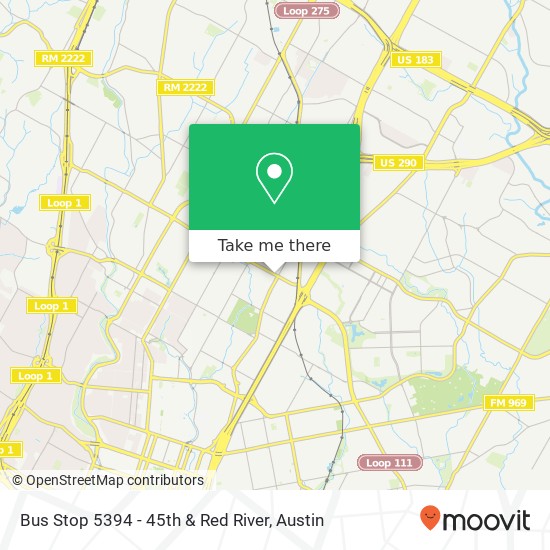 Mapa de Bus Stop 5394 - 45th & Red River
