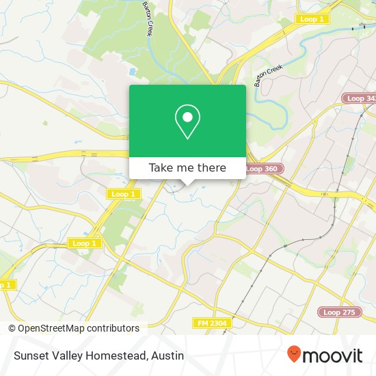 Sunset Valley Homestead map