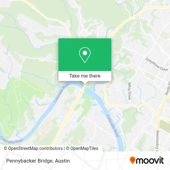 Pennybacker Bridge map