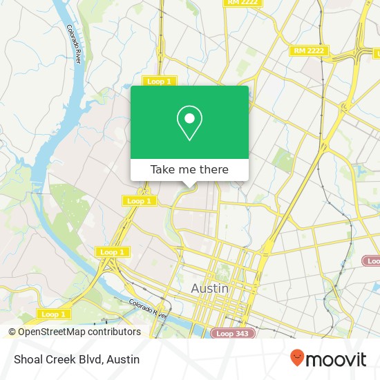 Shoal Creek Blvd map