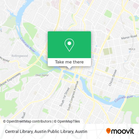 Mapa de Central Library, Austin Public Library