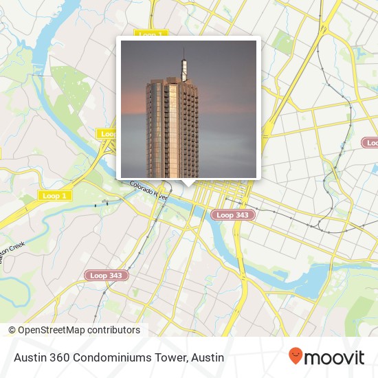 Mapa de Austin 360 Condominiums Tower