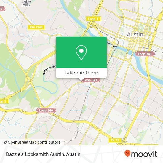 Mapa de Dazzle's Locksmith Austin