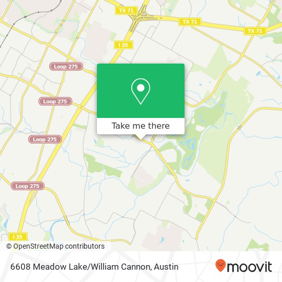 Mapa de 6608 Meadow Lake / William Cannon