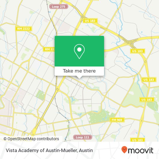 Vista Academy of Austin-Mueller map