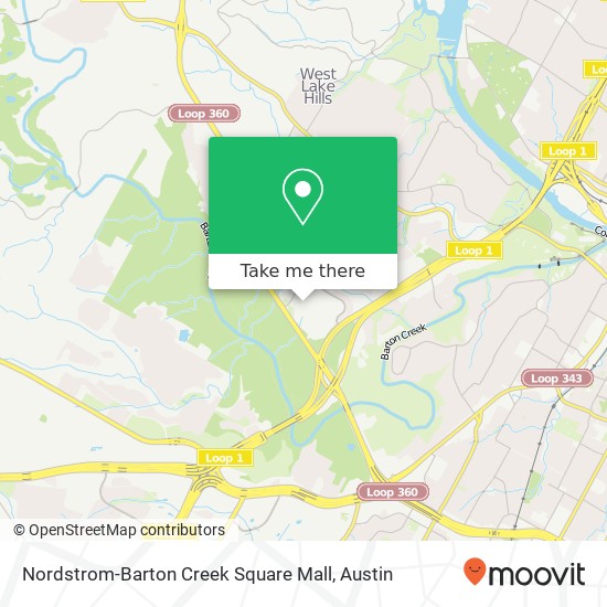 Mapa de Nordstrom-Barton Creek Square Mall